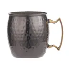 image of American Metalcraft BM16H Mule Mug, 16 oz, 3.25" D x 3.88" H, Steel, Brass‑Handle, Black‑Hammered