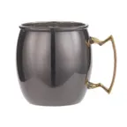 image of American Metalcraft BM16P Mule Mug 16 oz 3-1/4" Dia x 3-7/8" H Steel Brass Handle Black Satin