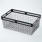 image of American Metalcraft BNRB20 Twilight Basket, 20-3/8" L x 12-3/10" W x 8" H Nestable Metal Black Tray