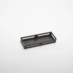 image of American Metalcraft BR15 Rectangular Black 403 Stainless Steel Riser,14-5/8"L x5-1/8"W x2"H