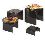 image of American Metalcraft BRS2 4-Piece Black Acrylic Square Risers - Set