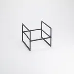 image of American Metalcraft BRT1 Black Square Display Riser, 8" H (adjustable 5-8"), Twilight, 1-2 Capacity