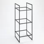 image of American Metalcraft BRT3 Three‑Tier Black Square Display Riser, 25‑1/2" H, 3‑4 Steps, Modular Tabletop Stand
