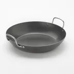 image of American Metalcraft BSPP11 Paella Pan, 82‑Oz 12.25″ Round Black Steel, Induction Ready