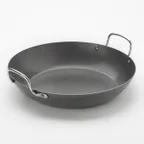 image of American Metalcraft BSPP12 Paella Pan, 126‑oz (3.75‑qt) 14.20‑in Round Black Steel, Induction Ready