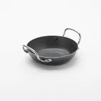 image of American Metalcraft BSPP6 Paella Pan, 18‑Ounce (0.53 L) 7.75" Round Black Steel, Induction‑Ready
