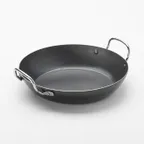 image of American Metalcraft BSPP9 Paella Pan, 52 Oz 11" Round Black Steel, Induction Ready