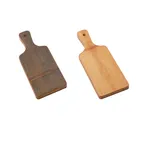 image of American Metalcraft BWBS Serving Board - Bamboo Platter, 9.25" L x 5" W x 3/4" H, Patina, 13.25" Handle