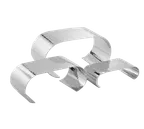 image of American Metalcraft CRH3 Curl Riser Set – 3 Silver Steel Risers, Hammered, 8.25"-12.5" L – 3/Set