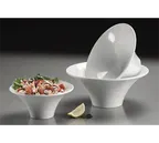 image of American Metalcraft FLRB8 33 oz (1 qt) Round Plastic Bowl, 8" Dia x 3¾" H White Melamine, Durable, Dishwasher Safe