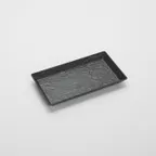 image of American Metalcraft FSMEL19 - Rectangular Melamine Tray, 14x7-1/2x1-1/2 in, Faux Slate Black Finish