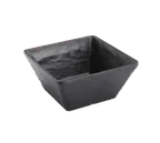 image of American Metalcraft FSMEL73 Square Melamine Bowl, 58 oz (1 qt) Capacity, 7" x 7" x 3¼" Black Slate, Break-Resist