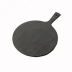 image of American Metalcraft FSR11 Serving Peel, 12" Dia x 5/8" H Melamine Tray, Faux Slate, 16.75" OAL, Handle
