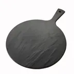 image of American Metalcraft FSR14 Serving Peel, 15" Dia X 5/8" H Tray With Handle Slate Melamine, 20-3/4" OAL