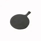 image of American Metalcraft FSR9 Melamine Serving Peel with Handle, 9" Diameter x 5/8" H, 12-5/8" Length, Faux Slate