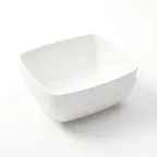 image of American Metalcraft GGW76 Rectangular Melamine Plastic Bowl, 46 oz (1 Quart) Capacity, 7" L x 6-3/8" W x 3" H, White