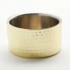 image of American Metalcraft GHW4 Insulated Serving Bowl, 4‑3/4" Dia x 2‑1/2" H, 1 Quart (17 oz), Steel, Gold