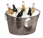 image of American Metalcraft GPTUB20 25‑Quart Tin Tub, 20" L x 15" W x 11" H, Side Handles – Hand Wash