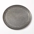 image of American Metalcraft GTP10 Serving Tray, 10" Dia x 3/8" H, 6mm Thick Onyx Galvanized Metal