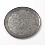 image of American Metalcraft GTP12 Round Tray, 12" Diameter x 3/8" Height, 6mm Thick Galvanized Onyx