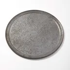 image of American Metalcraft GTP16 Serving & Display Tray, Round 16" Dia x 3/8" H, 6mm Thick Galvanized with Onyx