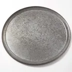 image of American Metalcraft GTP18 Serving Tray, 18" Dia x 3/8" H, 6mm Thick Metal, Onyx Galvanized