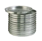 image of American Metalcraft HA4007 Pizza Pan, 7" ID x 1" Deep, Straight 14‑Gauge Aluminum, 6‑7" Round