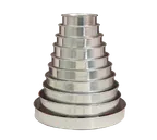 image of American Metalcraft HA80012 6-Pc Cake Pan Set, 2" Deep, 14-Gauge, 6",8",10",12",14",16" Pans