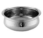 image of American Metalcraft HB7 - 38‑oz (1‑qt) Stainless Steel Bowl, 6‑3/4" Dia x 2‑3/4" H, Hammered, Plastic Bowl