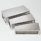 image of American Metalcraft HMPRR3 Hammered Steel Riser Set Silver, 3-Piece