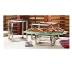 image of American Metalcraft HMRRSET 3-Piece Stainless Steel Riser Set, Silver Square, Sizes 7.5"-11.5" L