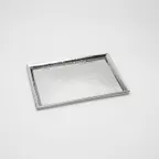 image of American Metalcraft HMSP1813 Sheet Pan Serving Tray, Rectangular 18.25" L x 13" W x 1" H, Hammered 18/8 Stainless Steel