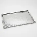 image of American Metalcraft HMSP2618 Rectangular Pan, 26-1/4" L x 18-1/2" W x 1" H, Hammered 18/8 Stainless Steel