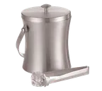 image of American Metalcraft ISSB6 Ice Bucket, 34 oz, 4-7/8" Dia x 6-3/8" H, Steel, Includes Tong & Grating
