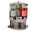 image of American Metalcraft JUICE12 2 x 5.3 Qt Acrylic Dispenser, Steel Bottom Base, Ice Bin, 0-1 gal