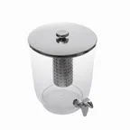 image of American Metalcraft JUICE3 12-Qt Tritan Dispenser with Faucet Cover Ice Tube, 11"L x 10"W x 19"H