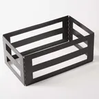 image of American Metalcraft KBC20 Collapsible Iron Crate, 20-3/8" L x 12-3/8" W x 8-1/4" H Black Powder