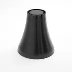 image of American Metalcraft LFTB67 Black Melamine Lift Pedestal, 6-1/2" Dia x 7-1/8" H, 5"‑9" Height