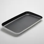 image of American Metalcraft LFTPB22 Melamine Platter, 22" L x 12.25" W x 2.25" H, White with Black Speckles Two‑Tone