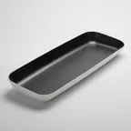 image of American Metalcraft LFTPB24 Melamine Platter, 24" L x 9½" W x 2¾" H, White with Black Speckles