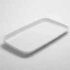 image of American Metalcraft LFTPW22 Rectangular Melamine Platter, 22" L x 12.25" W x 2.25" H, White Plastic Serving Tray