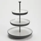 image of American Metalcraft LFTTSB17 Tiered Display Stand, 17.5" White Melamine with Black Speckles, 3‑4 Tier Lift Collection