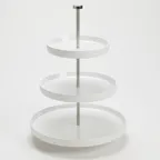 image of American Metalcraft LFTTSW17 Tiered Display Stand, Round White Melamine, 17.5" H, 3‑4 Tier Lift Collection