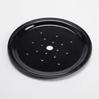 image of American Metalcraft MDT12B - Black Melamine 12‑3/8" Diameter Drip Seafood Tray, Plastic Tabletop Servingware, 12" Size