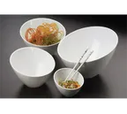 image of American Metalcraft MELSL82 40‑oz Plastic Bowl, 8″ Dia x 5″ H, White Melamine, Round Slanted, Dishwasher Safe, 1‑Quart