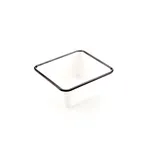 image of American Metalcraft MRCW7 44‑oz (1 qt) Melamine Bowl, 6‑3/8" L x 6‑7/8" W x 3‑1/4" H, White/Black Rim