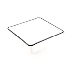 image of American Metalcraft MRCW9 3 Quart (98 oz) Melamine Bowl, 9.75" L x 9.75" W x 3.25" H, White, Black Rim, Dishwasher Safe