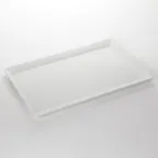 image of American Metalcraft MREC21 21" Melamine Platter, White, Rectangular, 20-7/8" L x 12.75" W x 1.25" H