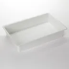 image of American Metalcraft MRECB21 Rectangular Melamine Bowl, 7 Qt White, 20.9"L x 12.75"W x 4"H