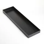 image of American Metalcraft MTB296 Twilight Market Tray, 29.75" L x 6.13" W x 2" H, Rectangular Black Metal
